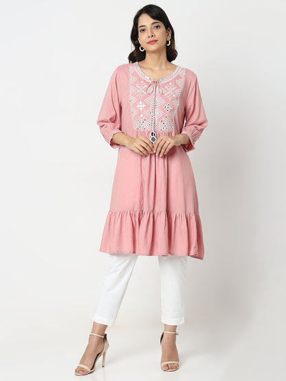Flare Fit Embellished Kurta