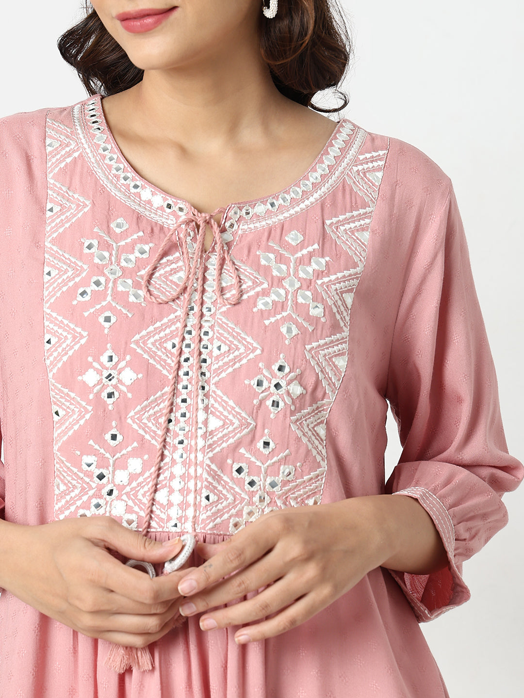 Flare Fit Embellished Kurta