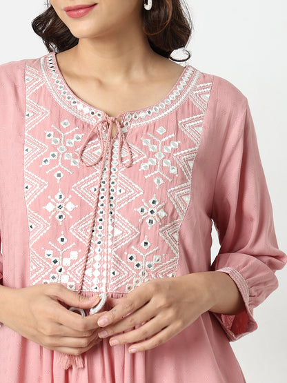Flare Fit Embellished Kurta