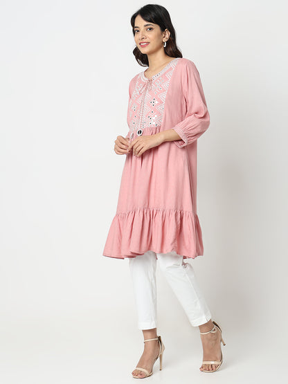 Flare Fit Embellished Kurta