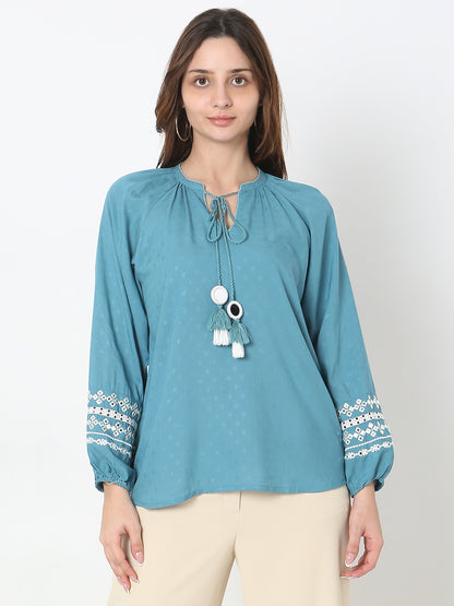 Regular Fit Embroidered Top