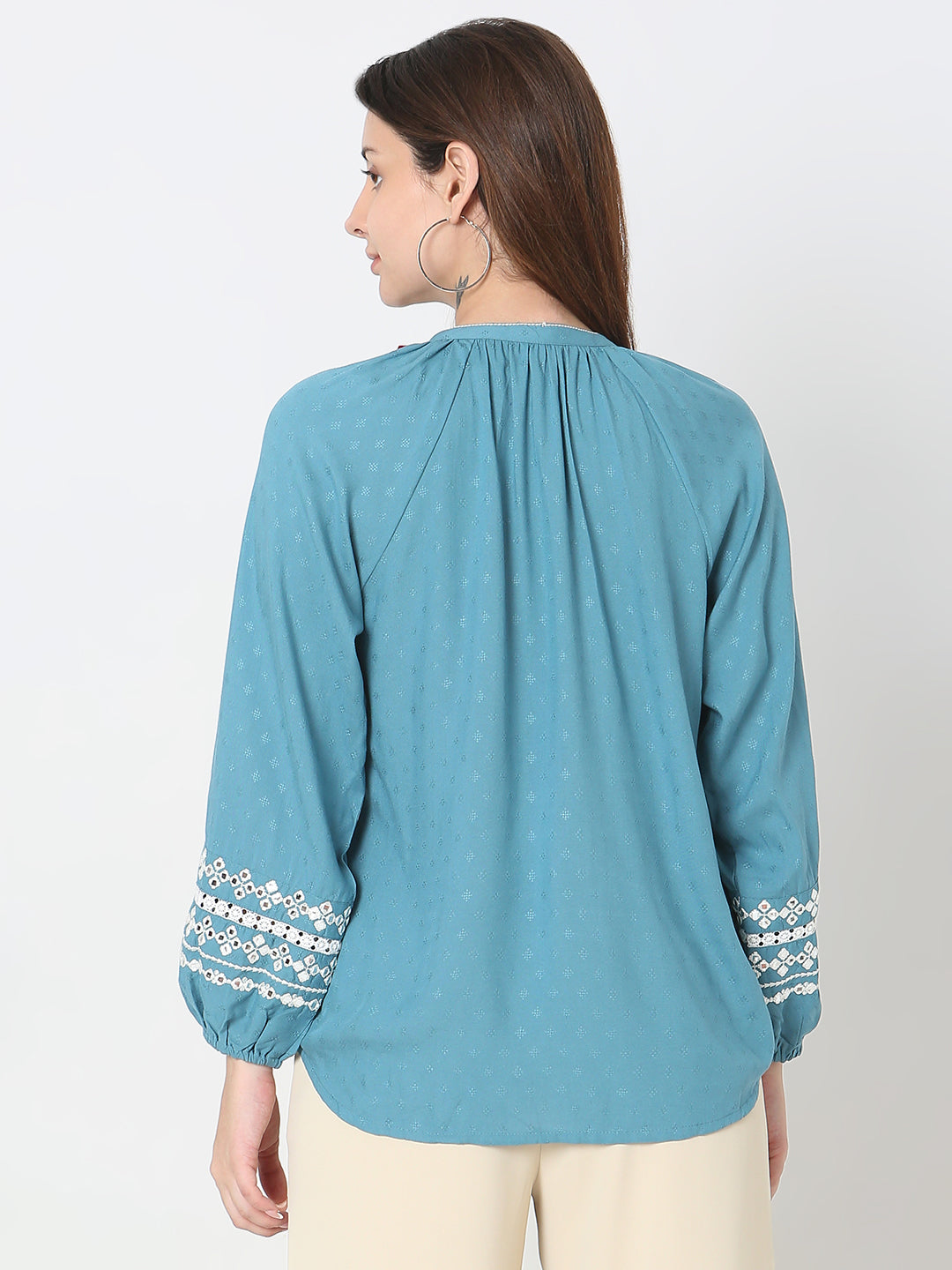 Regular Fit Embroidered Top