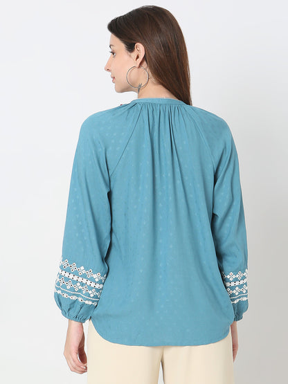 Regular Fit Embroidered Top