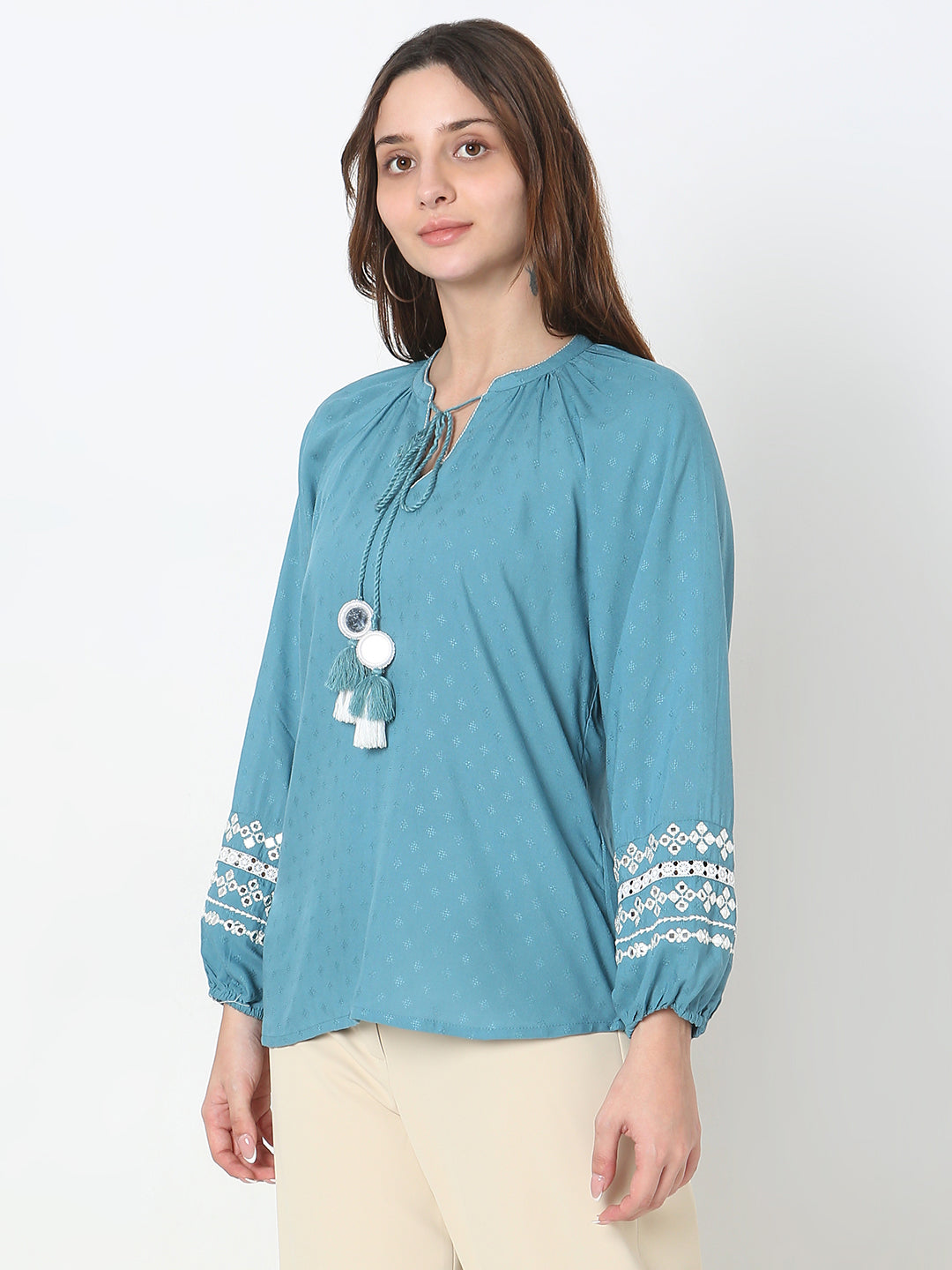 Regular Fit Embroidered Top