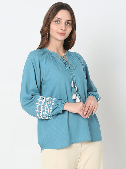 Regular Fit Embroidered Top