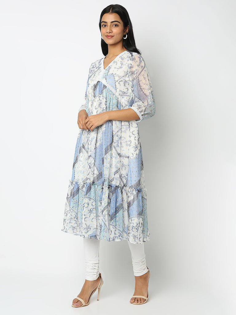 Flare Fit Printed Kurta