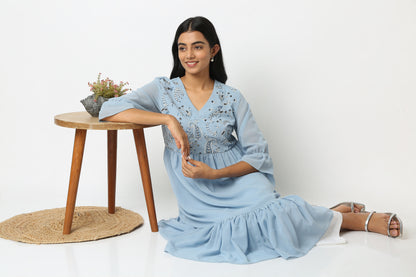 Flare Fit Embroidered Kurta