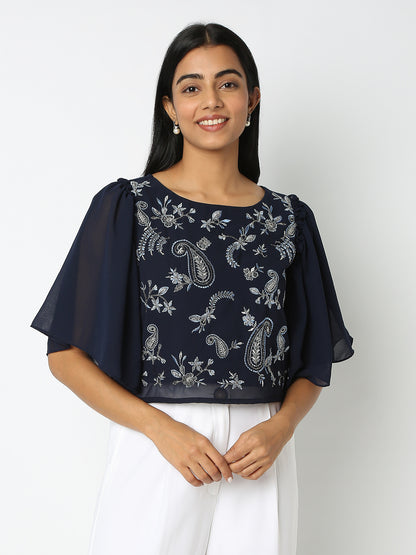 Regular Fit Embroidered Top