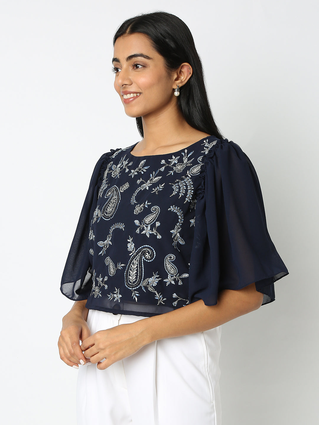 Regular Fit Embroidered Top