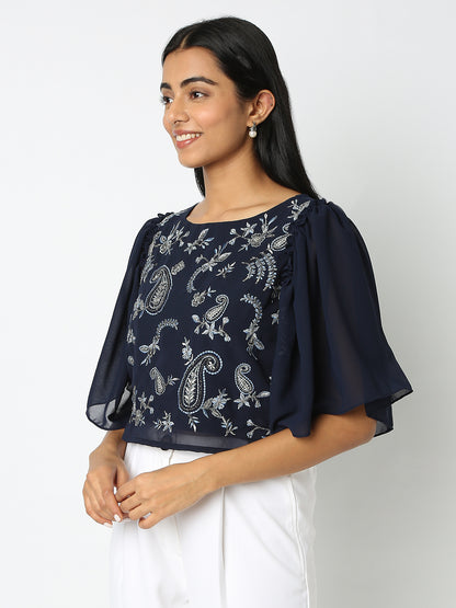 Regular Fit Embroidered Top