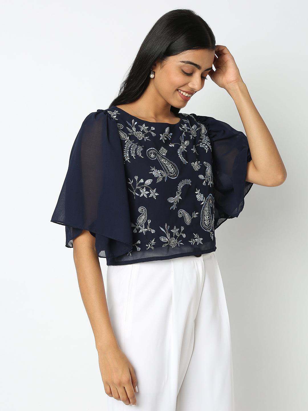 Regular Fit Embroidered Top