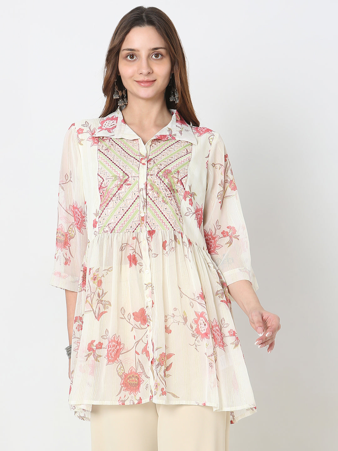Flare Fit Embellished Kurta