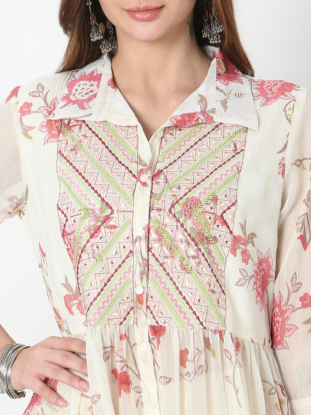 Flare Fit Embellished Kurta