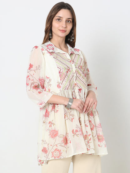 Flare Fit Embellished Kurta