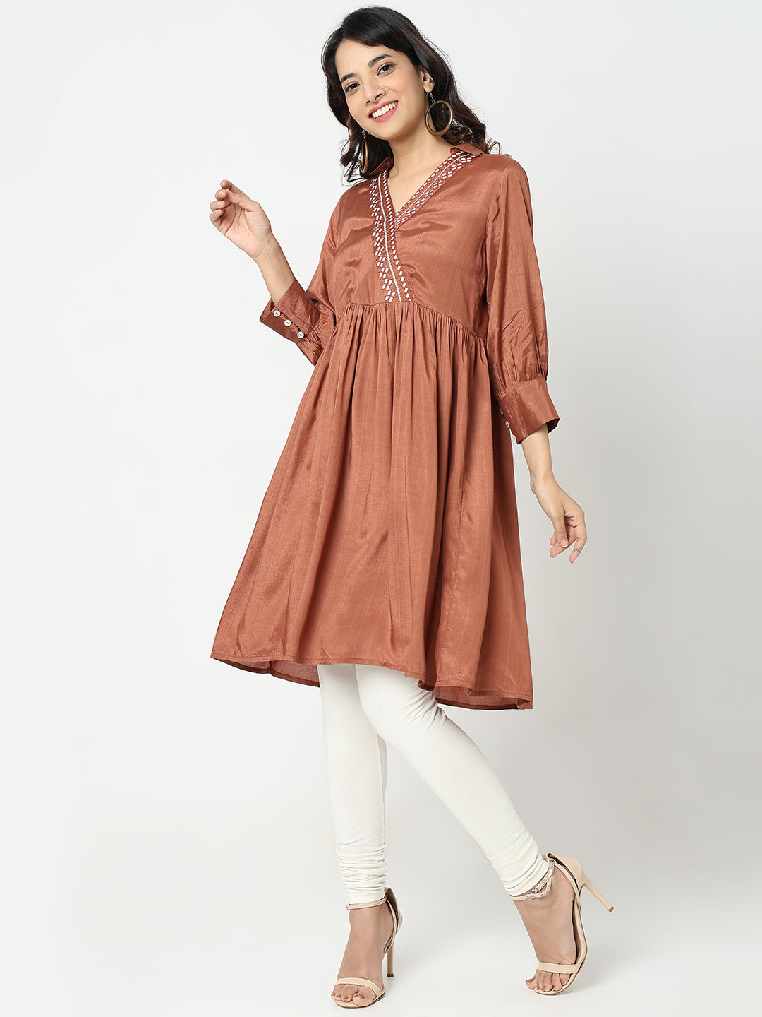 Flare Fit Embroidered Kurta