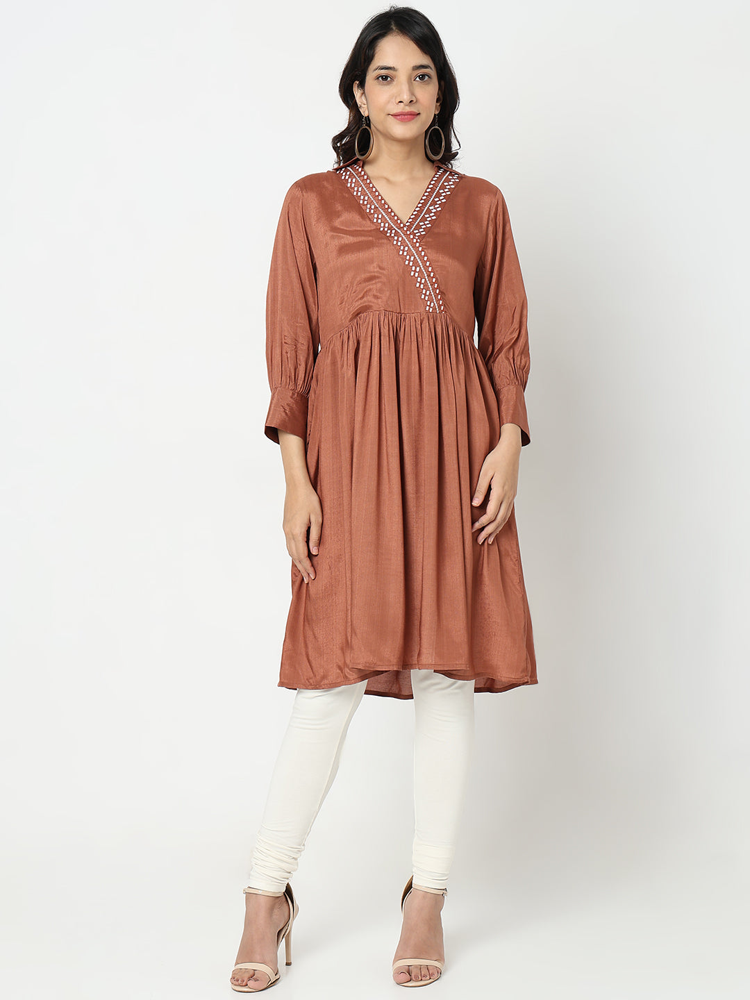 Flare Fit Embroidered Kurta