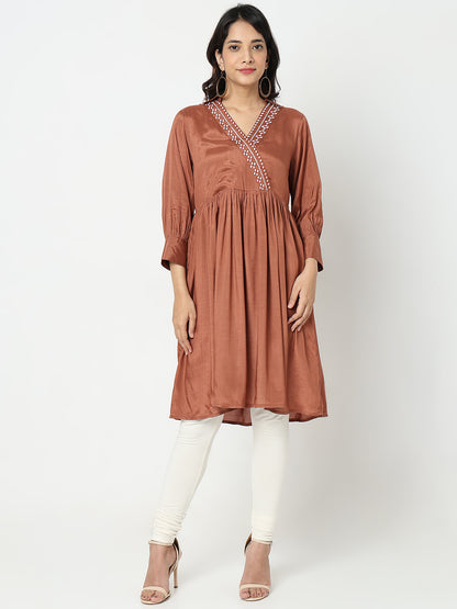 Flare Fit Embroidered Kurta