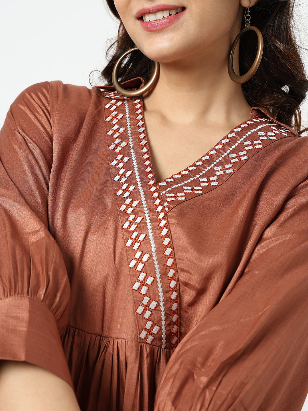 Flare Fit Embroidered Kurta