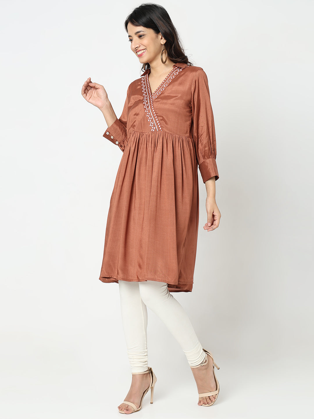 Flare Fit Embroidered Kurta