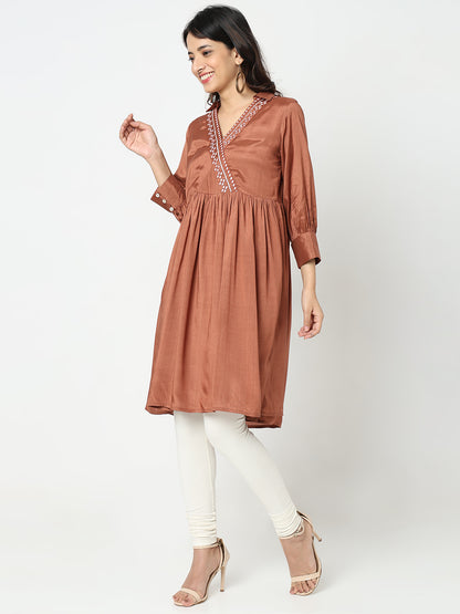 Flare Fit Embroidered Kurta