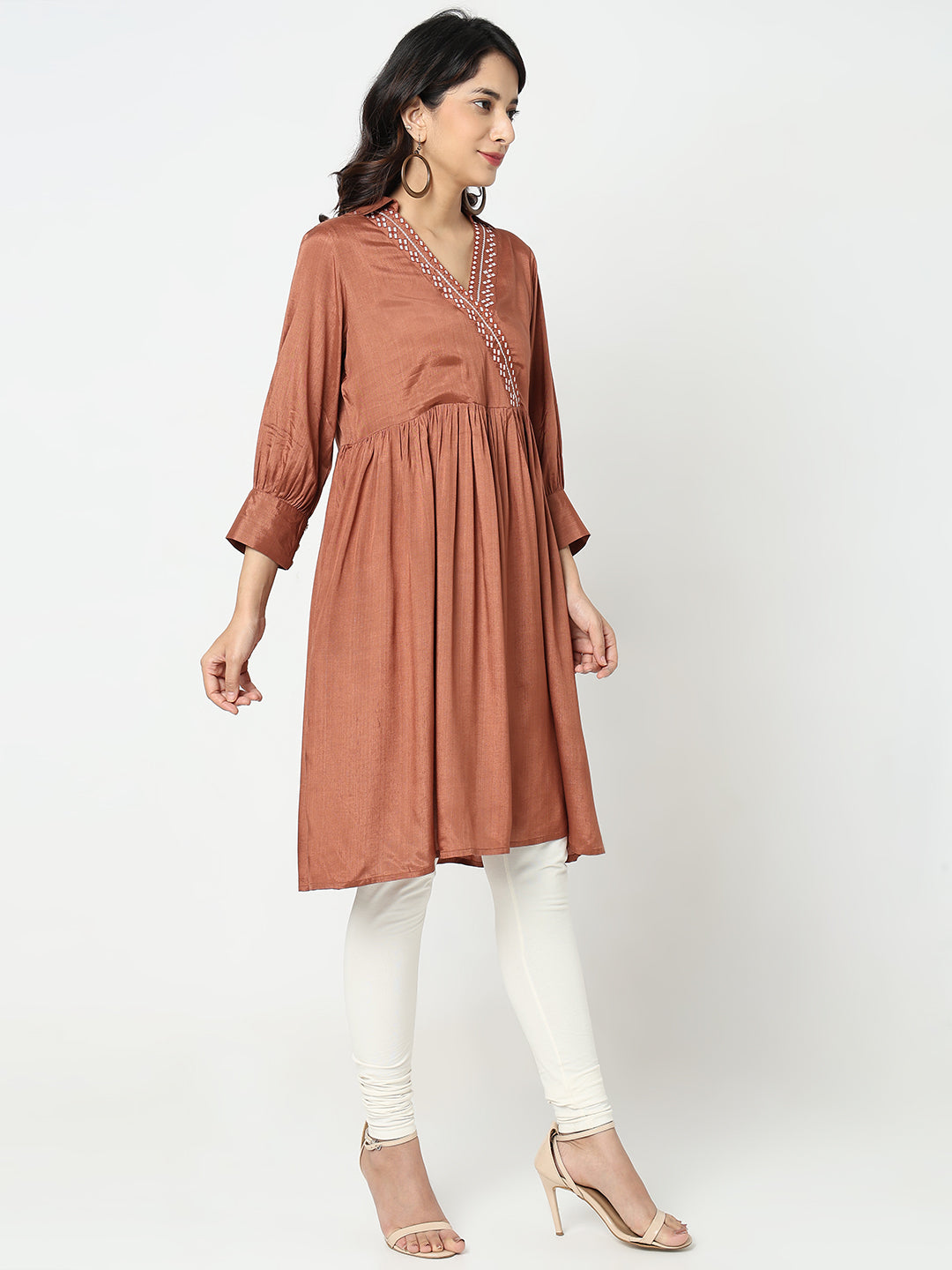 Flare Fit Embroidered Kurta