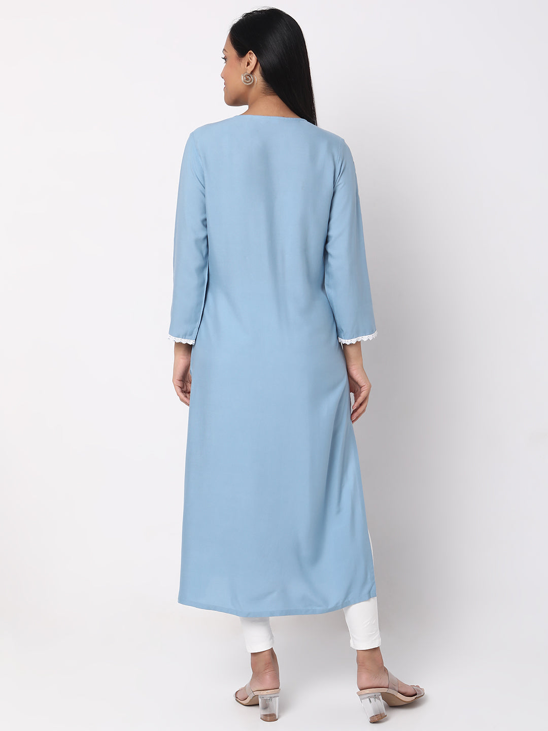 Straight Fit Embroidered Kurta