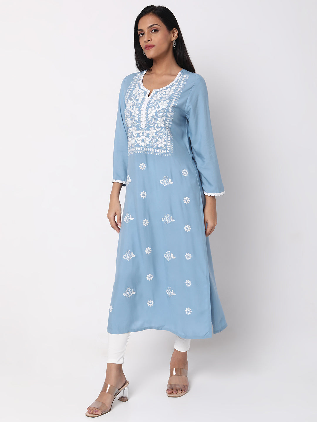 Straight Fit Embroidered Kurta