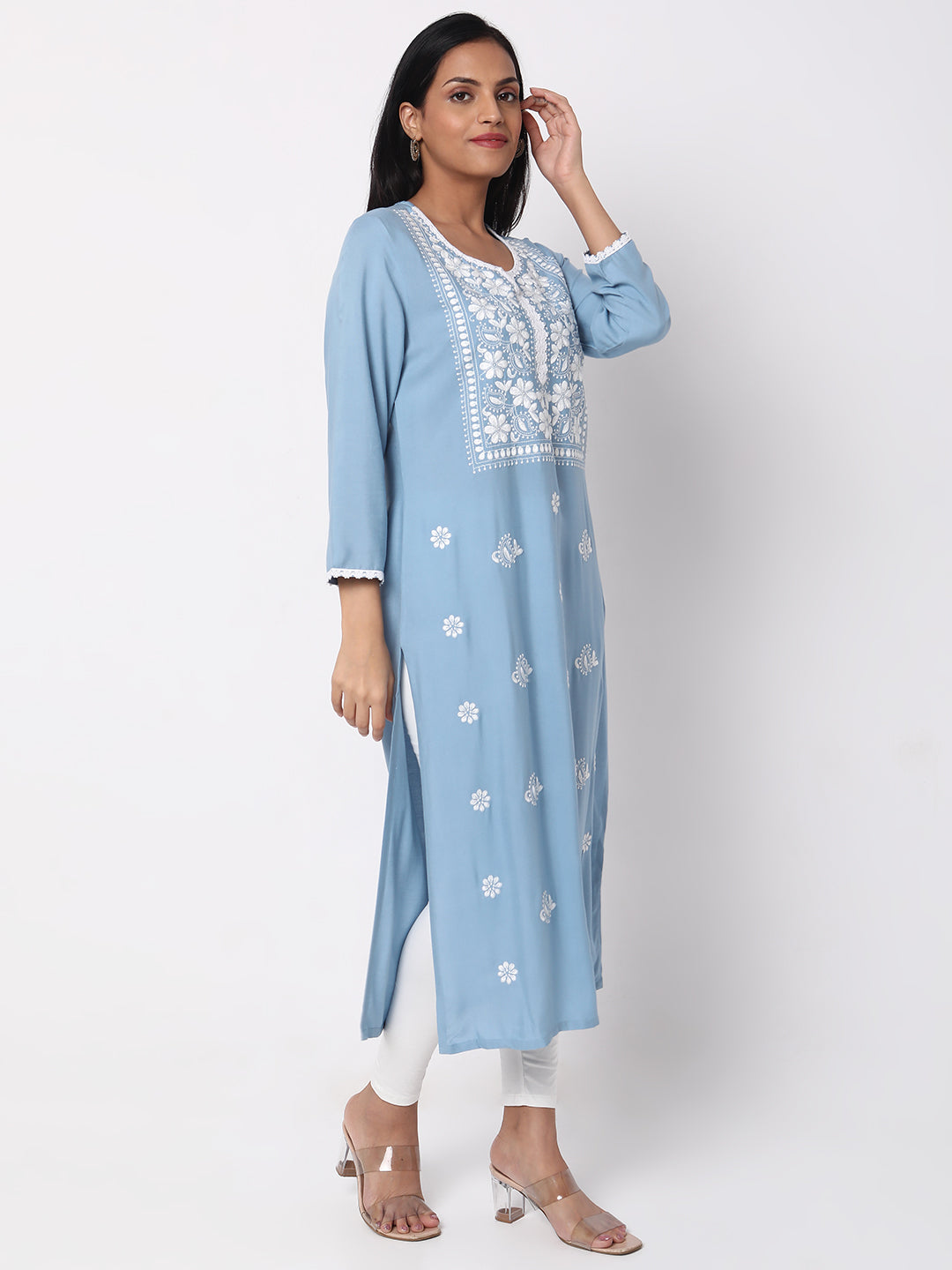 Straight Fit Embroidered Kurta
