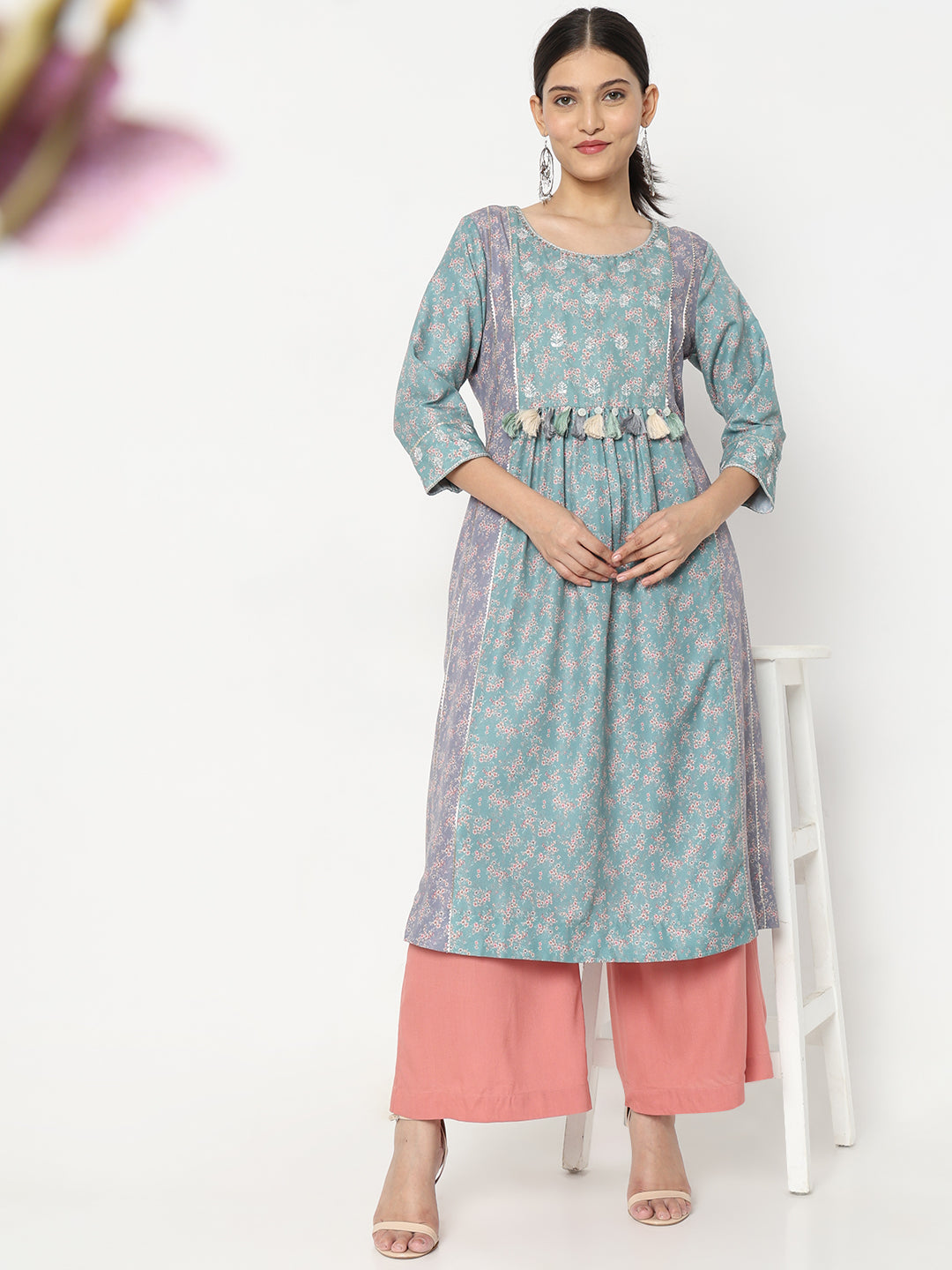 Flare Fit Embroidered Kurta