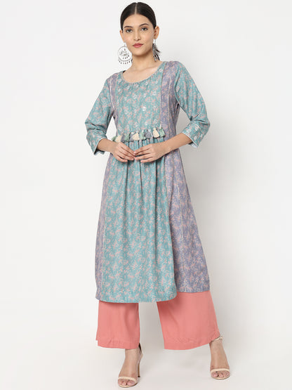 Flare Fit Embroidered Kurta