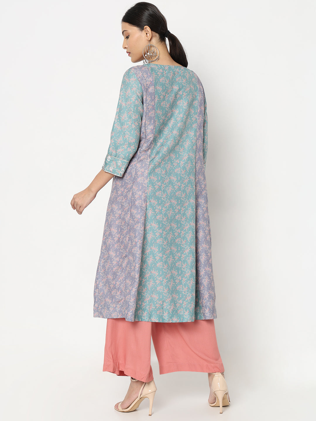 Flare Fit Embroidered Kurta
