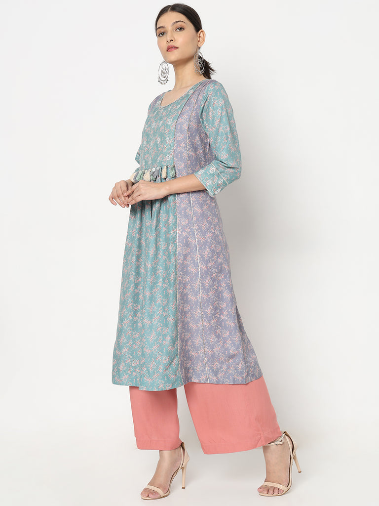 Flare Fit Embroidered Kurta