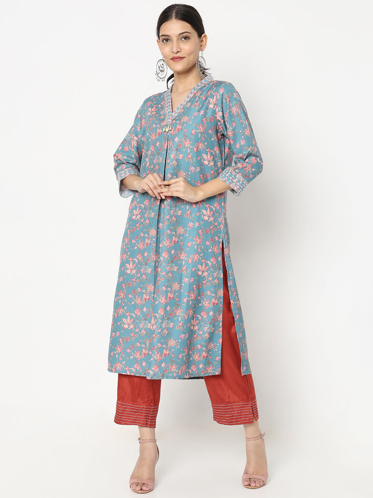 Regular Fit Embroidered Kurta