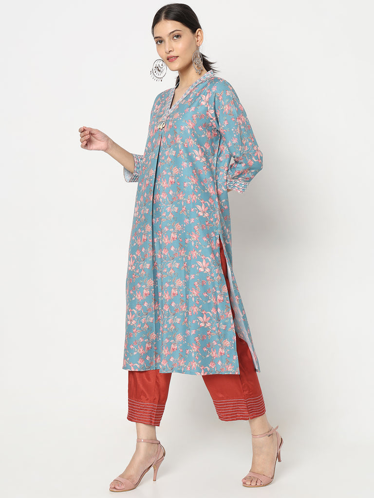 Regular Fit Embroidered Kurta