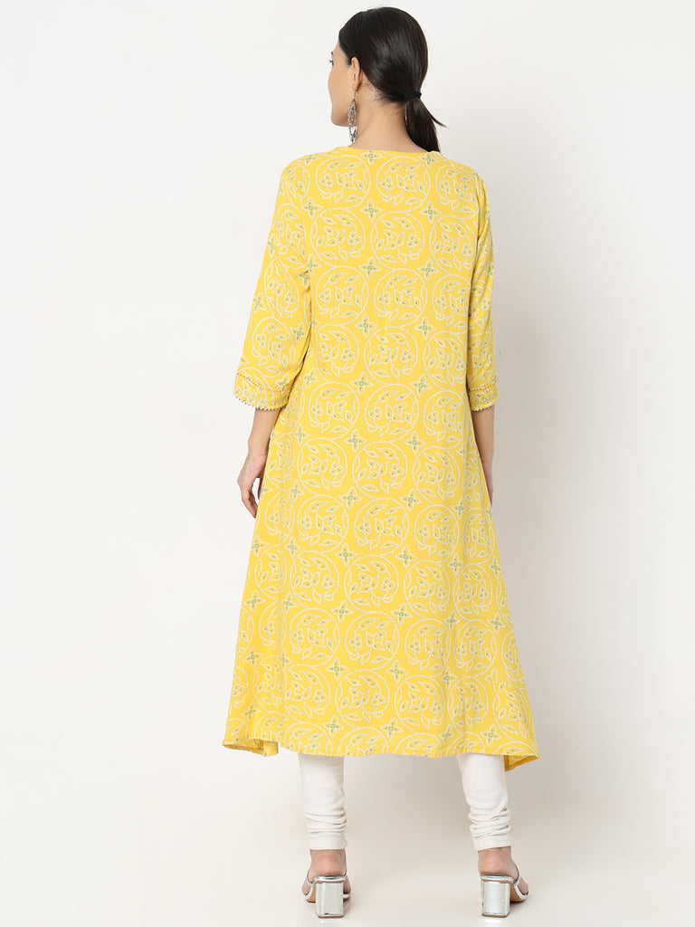 Flare Fit Embroidered Kurta