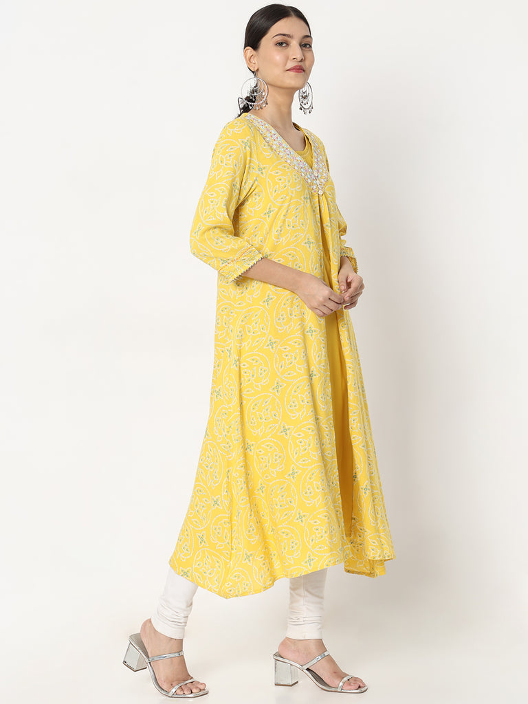 Flare Fit Embroidered Kurta