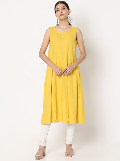 Flare Fit Embroidered Kurta