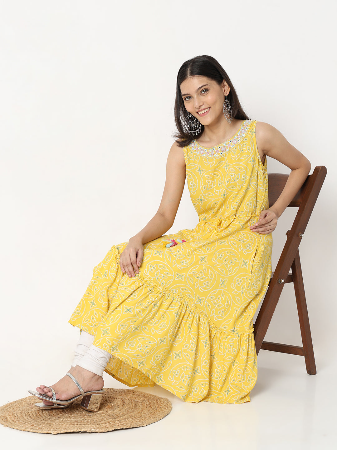 Flare Fit Embroidered Kurta
