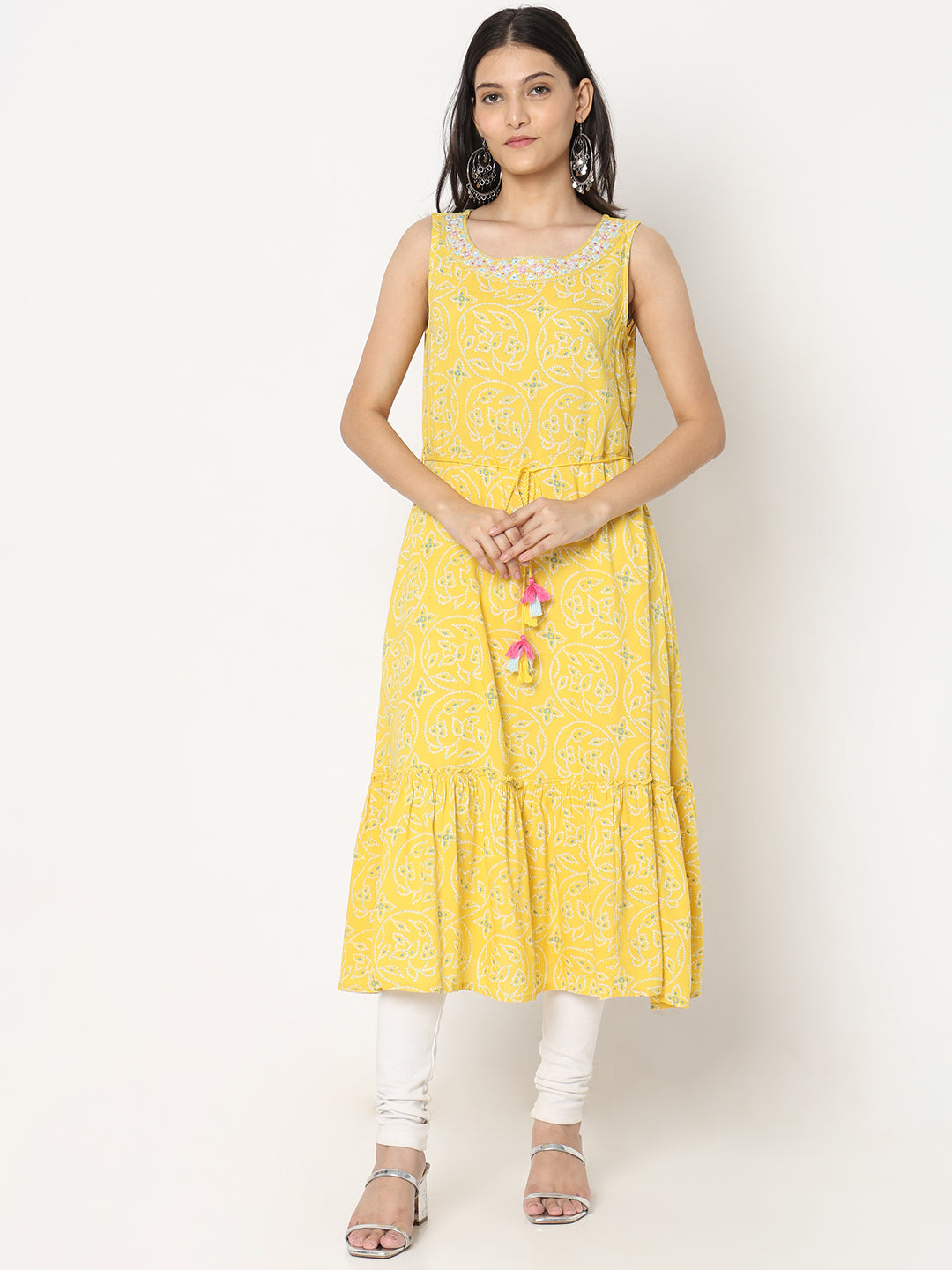 Flare Fit Embroidered Kurta
