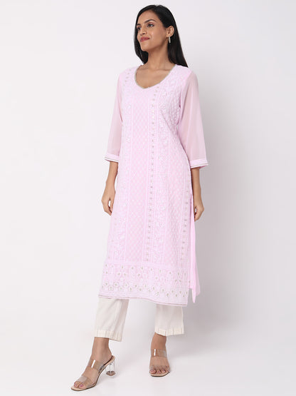 Straight Fit Embroidered Kurta