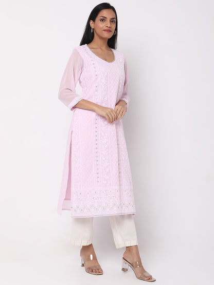 Straight Fit Embroidered Kurta