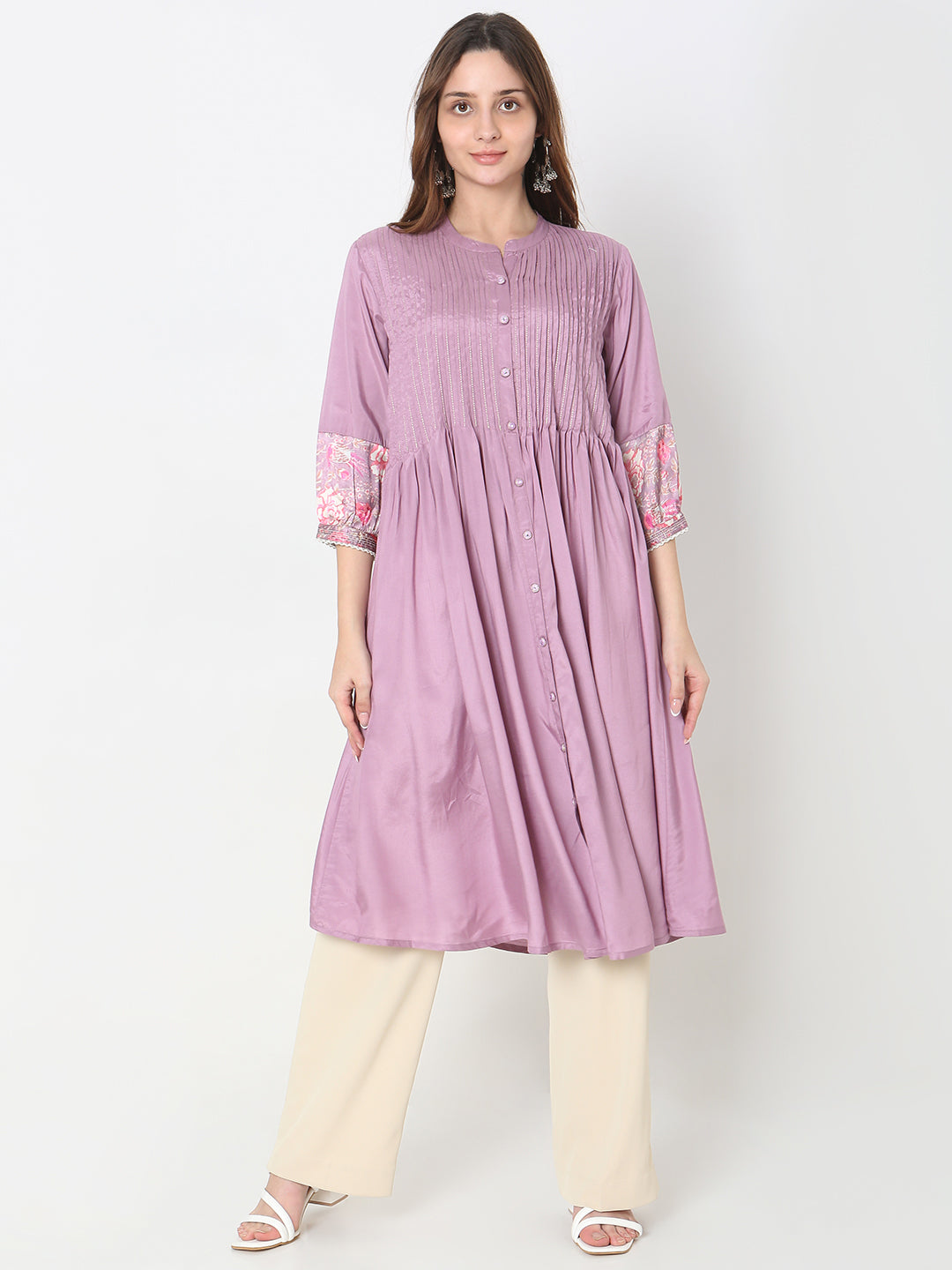 Flare Fit Solid Kurta