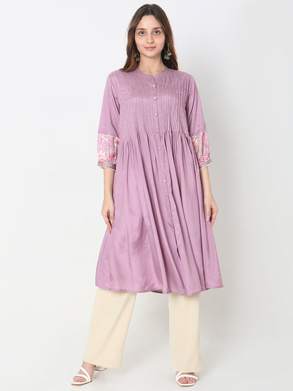 Flare Fit Solid Kurta