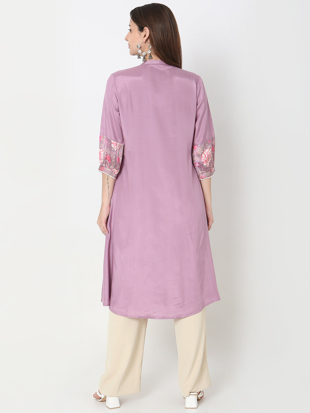 Flare Fit Solid Kurta
