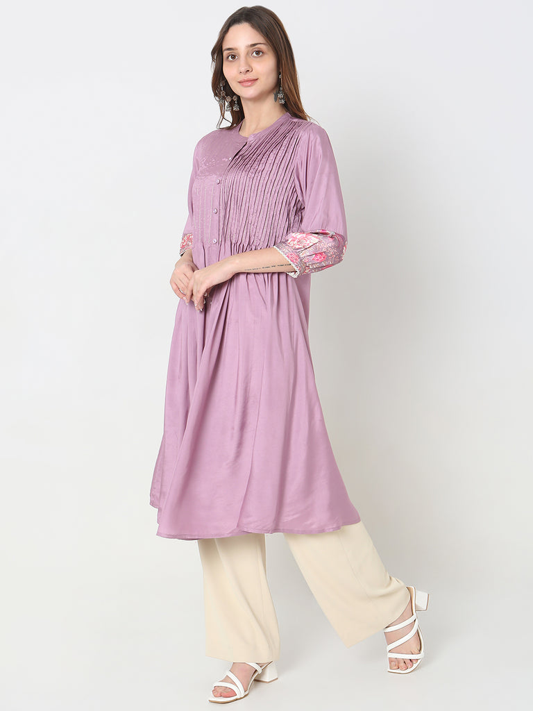 Flare Fit Solid Kurta