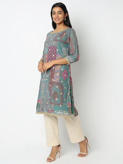 Straight Fit Printed Kurta