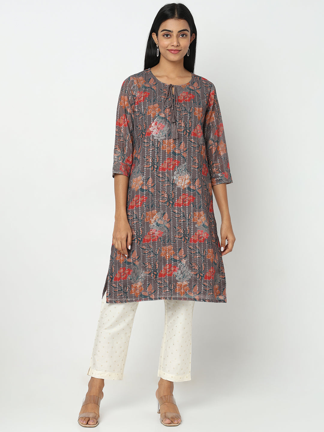 Straight Fit Embroidered Kurta