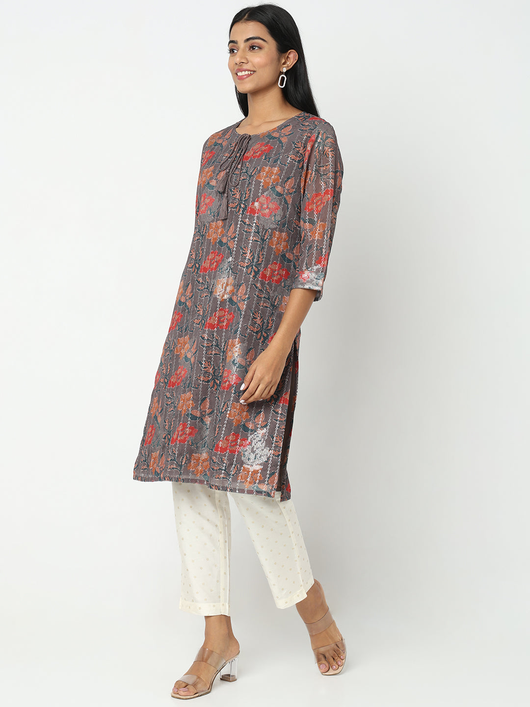 Straight Fit Embroidered Kurta
