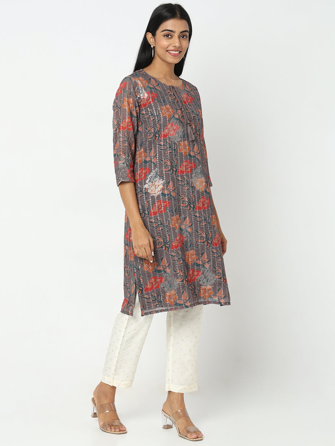 Straight Fit Embroidered Kurta