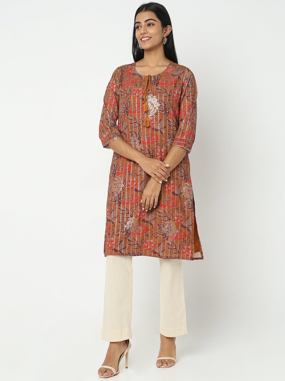 Straight Fit Embroidered Kurta